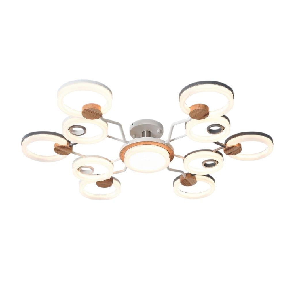 **Título técnico em português: Luminária de teto moderna com design circular e iluminação LED**